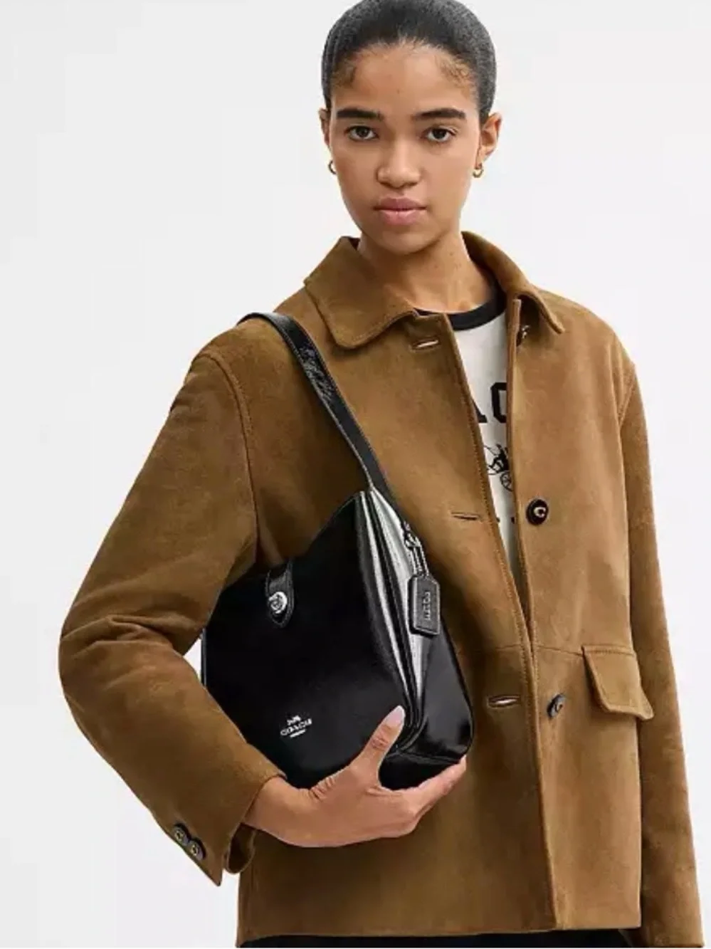 NWOT Coach patent Leather Hadley Bag - Black